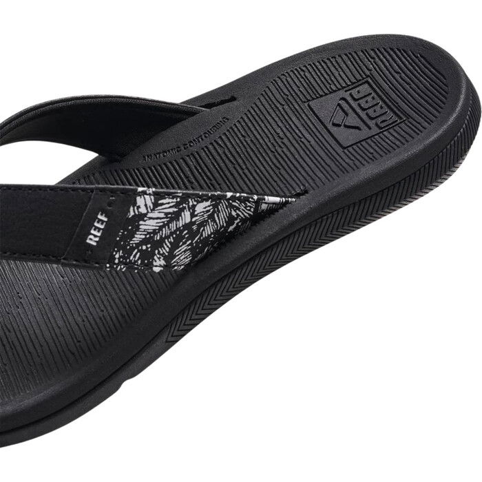 2024 Reef Mujer Santa Ana Sandalias Flip Flop CJ3624 - Black / Blanco